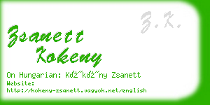 zsanett kokeny business card